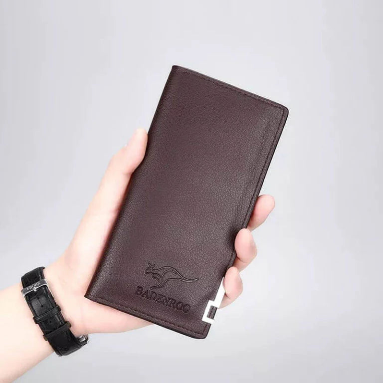 Long Leather kangroo wallet For Men