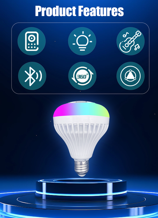 High Quality Bluetooth Speaker Bulb Smart LED RGB + Remote Control Wireless