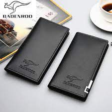 Long Leather kangroo wallet For Men