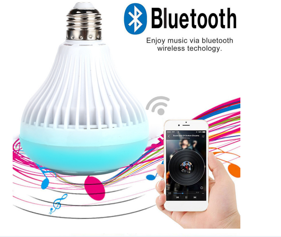 2-in-1 LED Music Bulb with Remote Control & RGB Lights