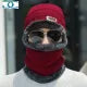 Fleece Warm Woolen Beanie Cap Sport Hat & Neck Scarf Set 2 Piece